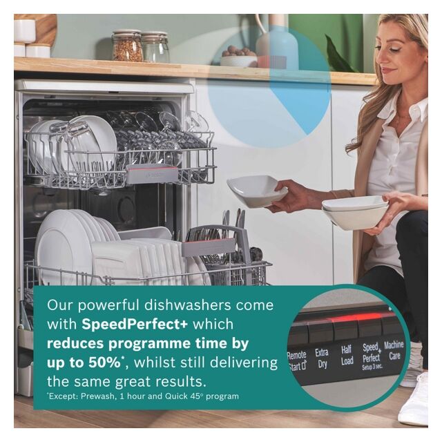 Bosch SMI2HTS06G Series 2 60cm 13 Place Semi-Integrated Dishwasher - Brushed Steel