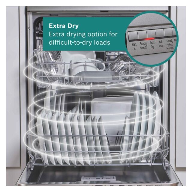 Bosch SMI2HTS06G Series 2 60cm 13 Place Semi-Integrated Dishwasher - Brushed Steel