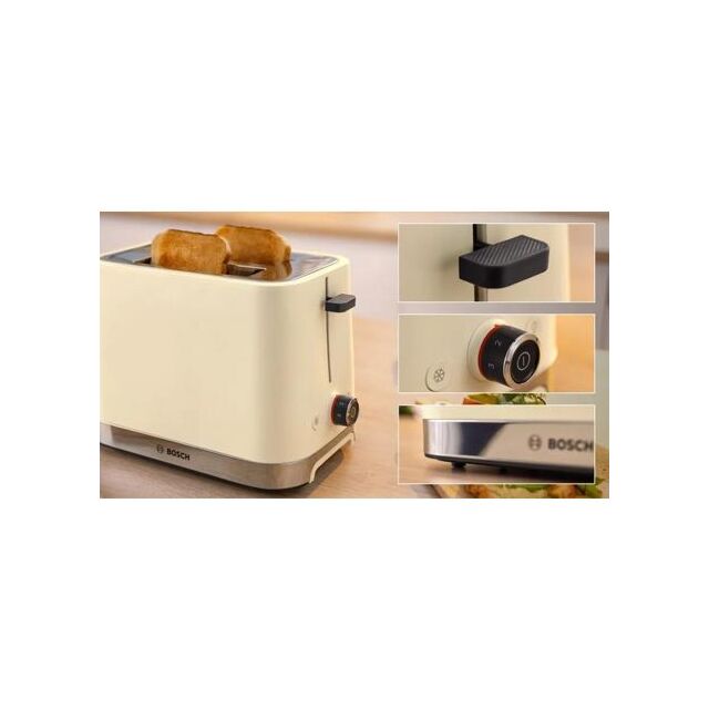 Bosch TAT4M227GB 2 Slice Toaster - Cream