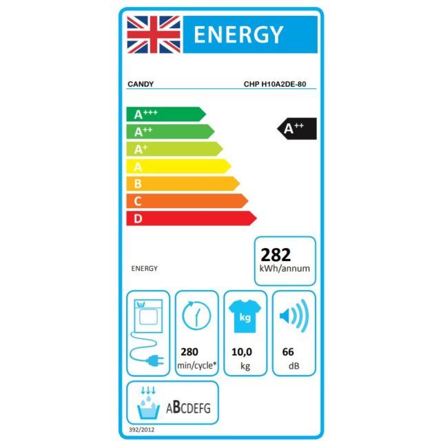 Candy CHPH10A2DE 10kg Heat Pump Tumble Dryer - A++