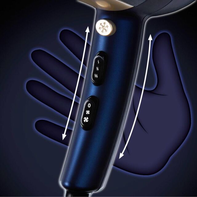 Carmen C81109BCBF Vortex 360 Twist Hairdryer - Blue and Champagne Gold