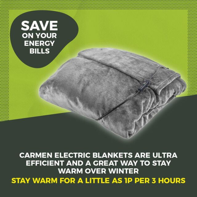 Carmen C81149GRY Heated Wearable Washable Blanket