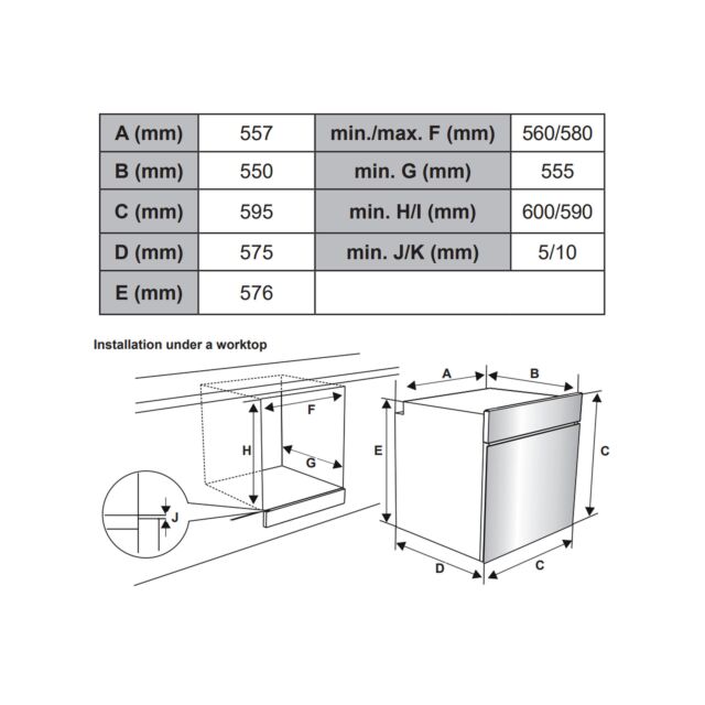 CATA UBO651SS 65 Litre True Fan Oven 4 Function Electric Oven 