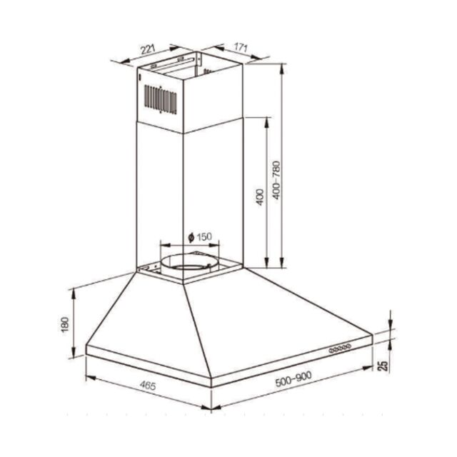 CATA UBSCH60SS.1 60cm Chimney Hood