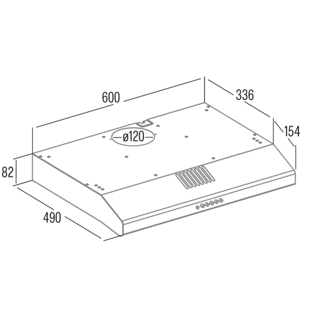 CATA UBSVH60BK 60cm visor Cooker Hood