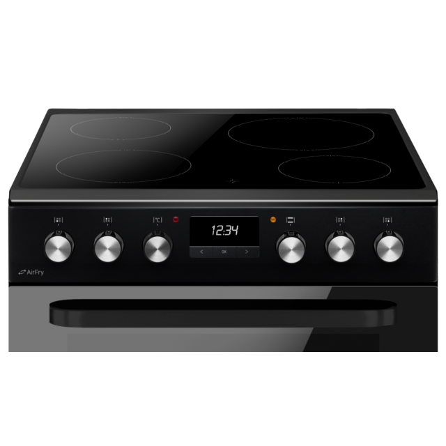 CDA CFC631BL 60cm Double Oven Electric Cooker with Ceramic Hob - Black