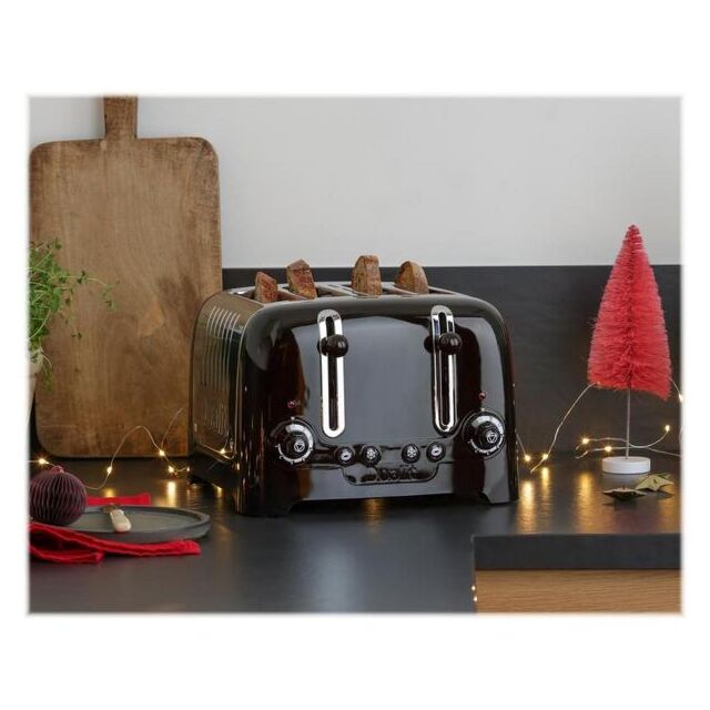Dualit 46205 4-Slice Peek And Pop Toaster In Gloss Black