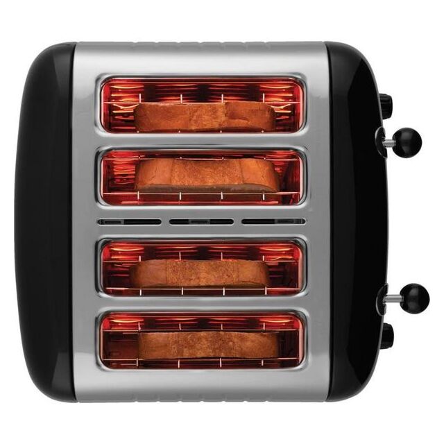 Dualit 46205 4-Slice Peek And Pop Toaster In Gloss Black