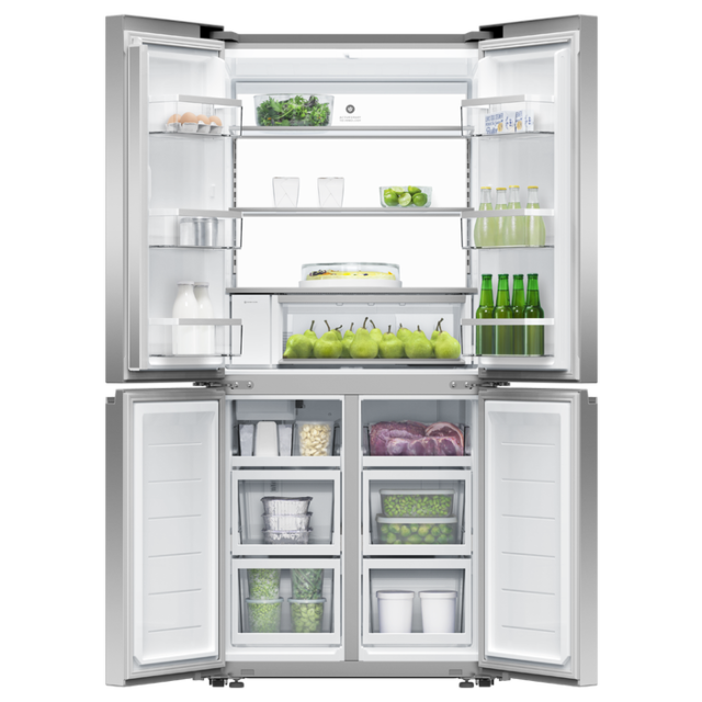 Fisher And Paykel RF500QNUX1 79cm Wide Quad Door Recessed Fridge Freezer with Ice and Water