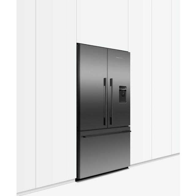 Fisher And Paykel RF540ADUB7 Freestanding French Door Refrigerator Freezer, 90cm with Ice & Water - Black Steel