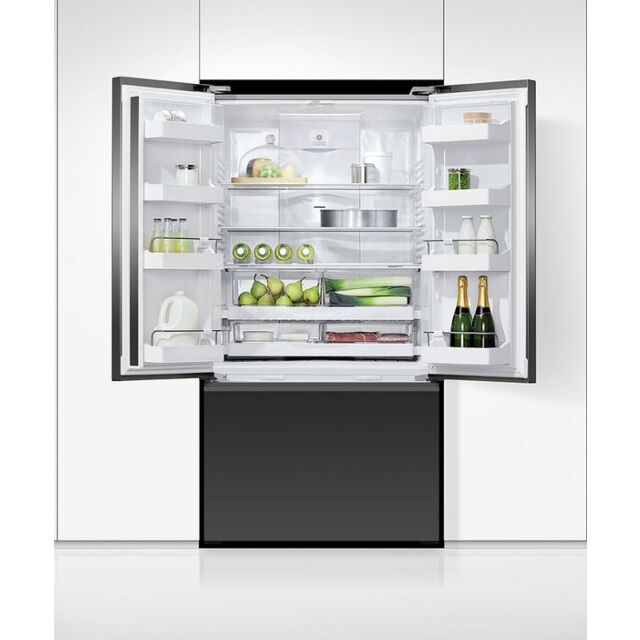 Fisher And Paykel RF540AZUB6 90cm Wide Freestanding French Door Fridge Freezer with Ice and Water