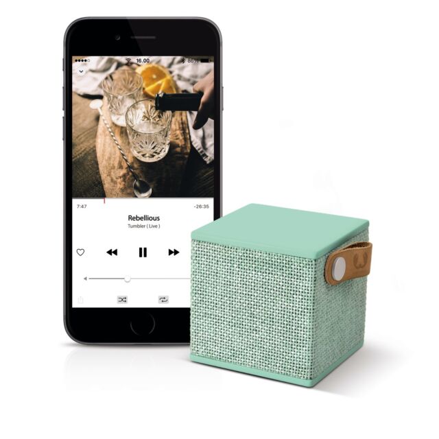 Fresh N Rebel 00156793 Peppermint Rockbox Cube Fabric (Peppermint) Bluetooth Speaker