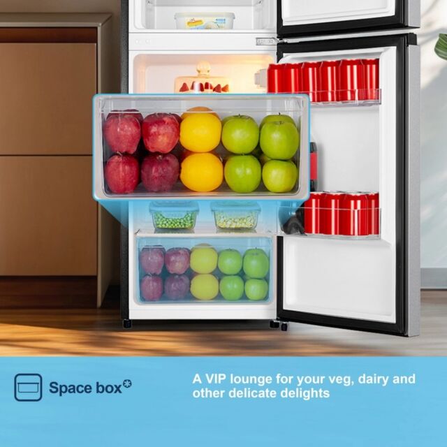 Fridgemaster MTM48120ES 70/30 Fridge Freezer - Silver