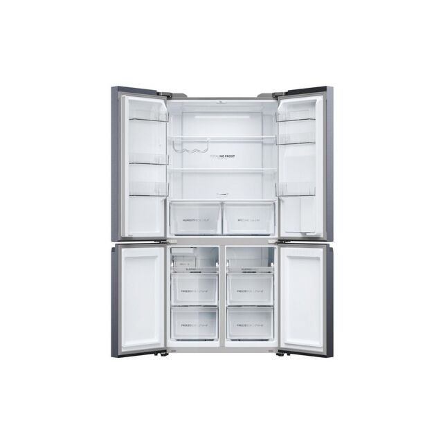 Haier HCR5919EHMB 90Cm Freestanding American Fridge Freezer - Brushed Black
