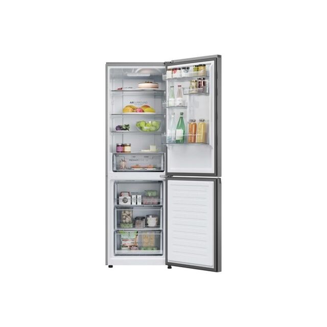 Haier 2D 60 Serie 3 HDPR3618DNPK 355L Total No Frost Fridge Freezer - Stainless Steel