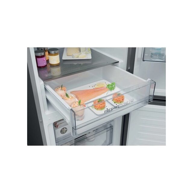 Haier 2D 60 Serie 3 HDPR3618DNPK 355L Total No Frost Fridge Freezer - Stainless Steel