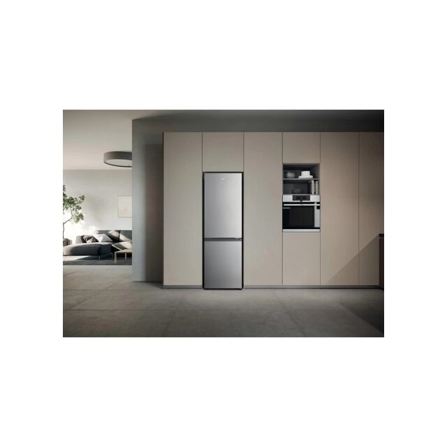 Haier 2D 60 Serie 3 HDPR3618DNPK 355L Total No Frost Fridge Freezer - Stainless Steel
