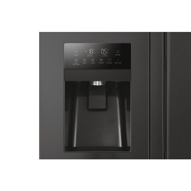 Haier HSOBPIF9183 90.8cm Frost Free American Style Fridge Freezer - Slate Black