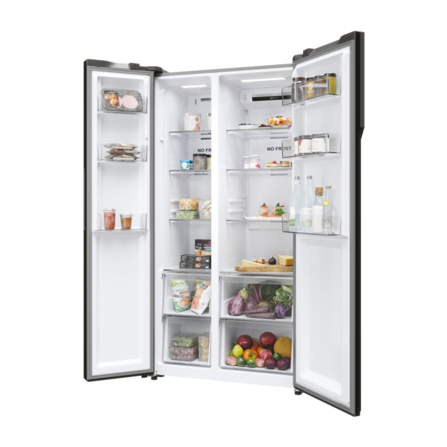 Haier HSR5918DNMP 90.5cm Total No Frost Fridge Freezer - Pt. Inox