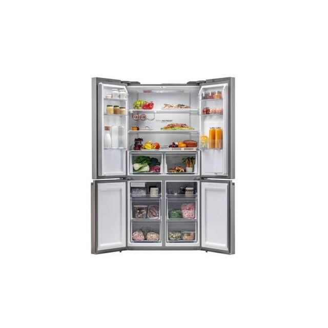 Haier HTF_520IP7 90.5Cm Plumbed Water And Ice Frost Free American Style Fridge Freezer - Platinum In