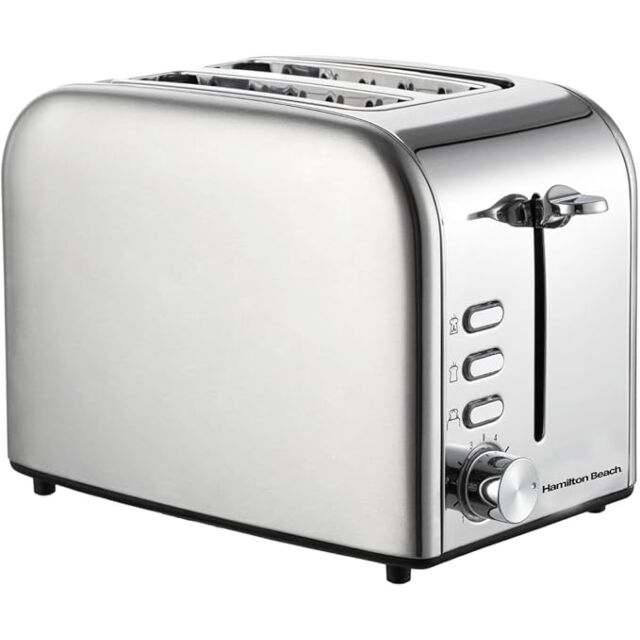 Hamilton Beach HB1718B2 Rise 2 Slice Toaster Brushed And Stainless Steel 