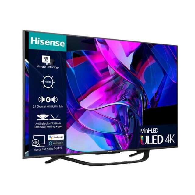 Hisense 55U7KQTUK 55inch 4K Ultra HD Mini-LED Smart TV