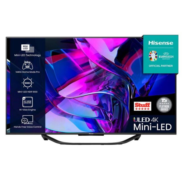 Hisense 55U7KQTUK 55inch 4K Ultra HD Mini-LED Smart TV