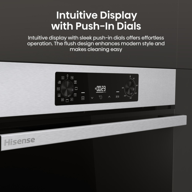 Hisense BI622AXPGUK Built In Electric Oven 59.5cm Black Steel