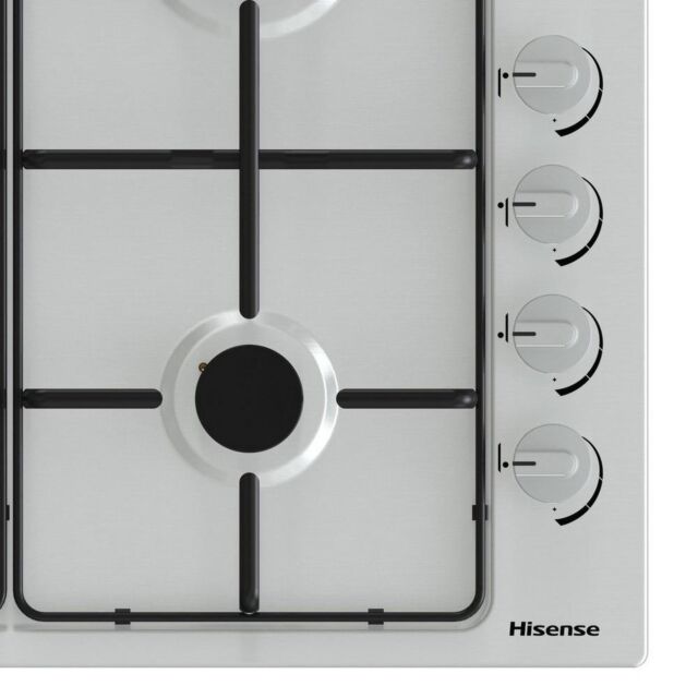 Hisense GM642XSUK 58cm Gas Hob - Stainless Steel