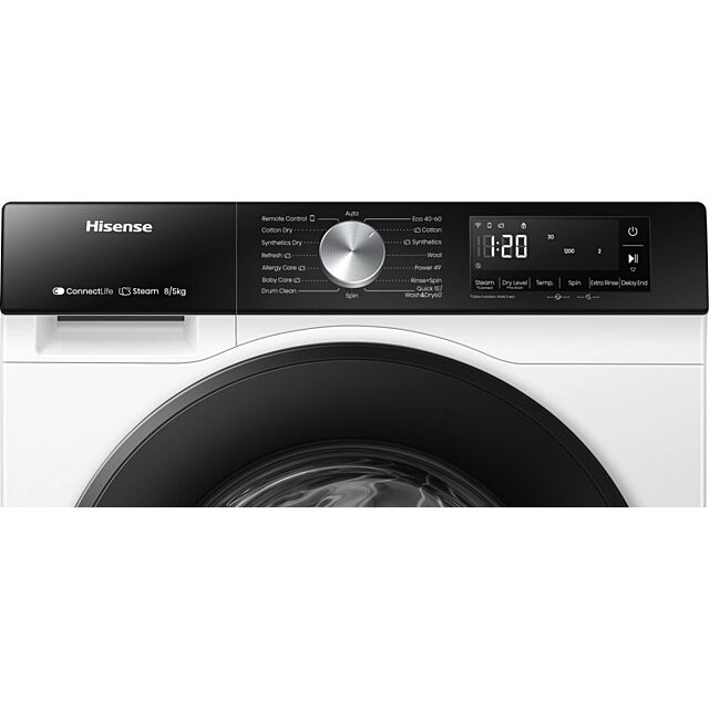Hisense WD3S8043BW3 Wifi-Enabled 8Kg/5Kg 1400 Spin Washer Dryer - White