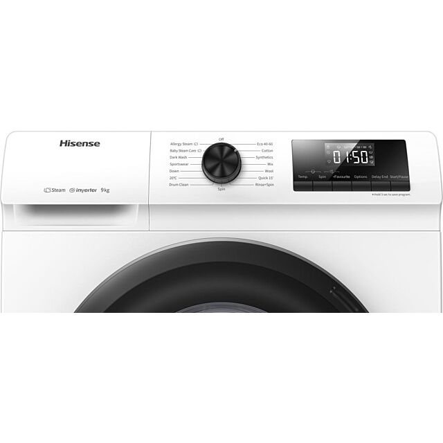 Hisense WFQP9014EVM 9kg 1400 Spin Washing Machine - White