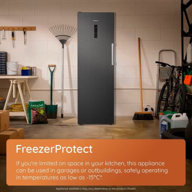 Hotpoint H55Z1112XUK 55Cm Freezer Silver - Low Frost + Freezer Protect (Down to -15°C)