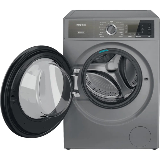 Hotpoint H8W046SBUK 10kg 1400 Spin Washing Machine - Silver
