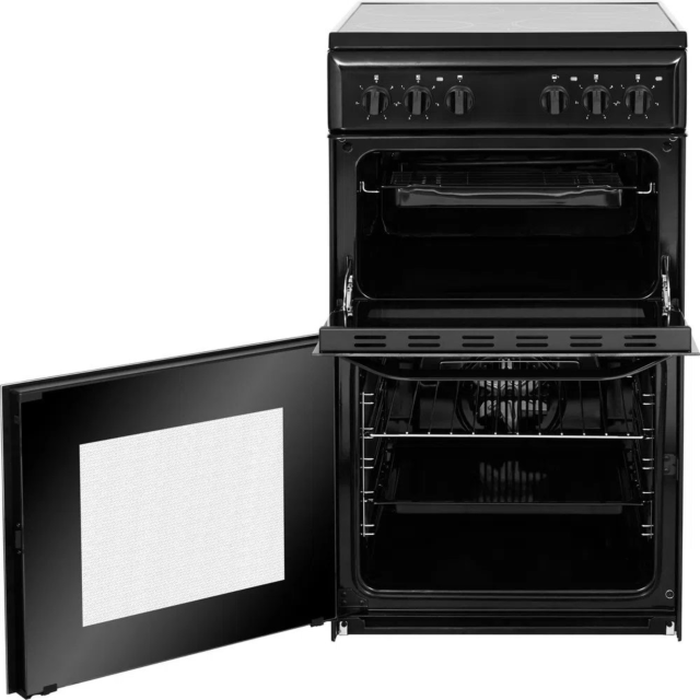 Hotpoint HD5V92KCB 50cm Twin Cavity Electric Cooker - Black