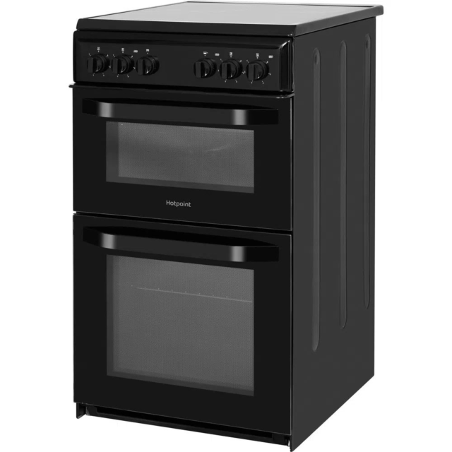 Hotpoint HD5V92KCB 50cm Twin Cavity Electric Cooker - Black