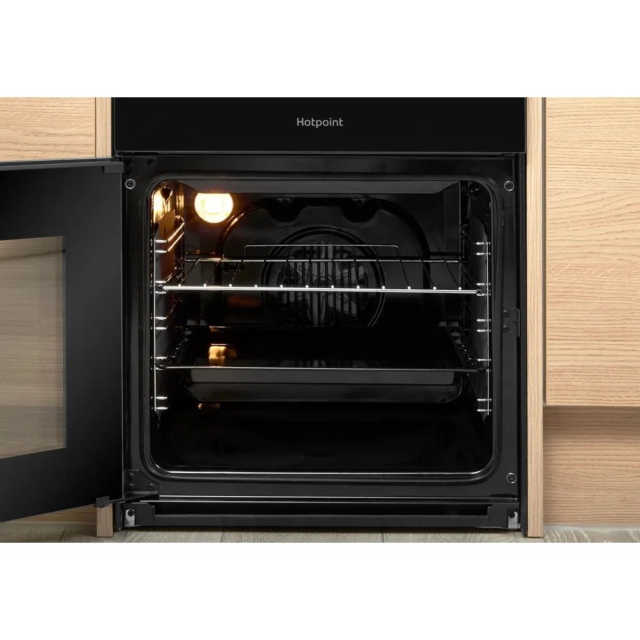 Hotpoint HD5V92KCB 50cm Twin Cavity Electric Cooker - Black