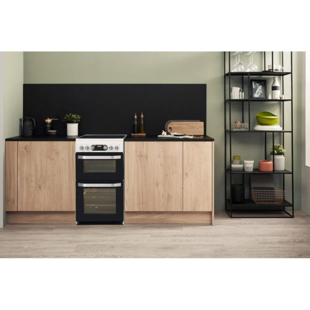 Hotpoint HD5V93CCW 50 cm Ceramic Double Electric Cooker