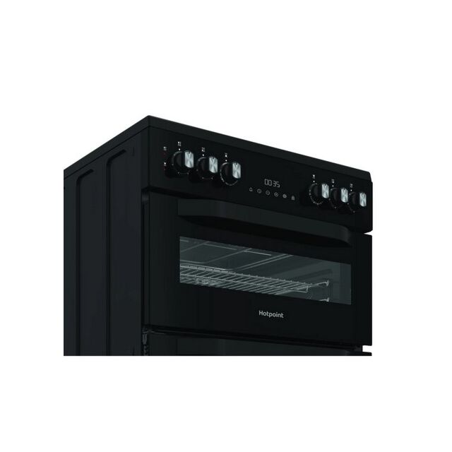 Hotpoint HDE6VDC2B1 60cm Double Oven Electric Cooker with Ceramic Hob - Black