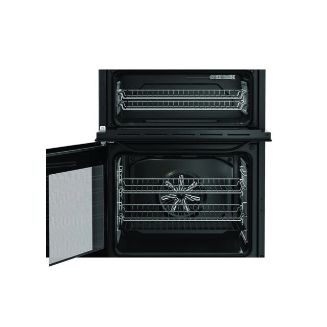 Hotpoint HDE6VDC2B1 60cm Double Oven Electric Cooker with Ceramic Hob - Black