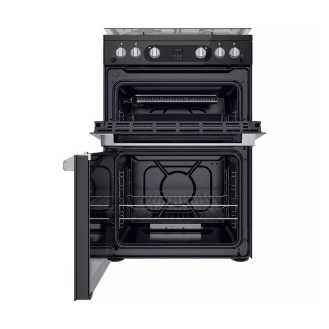 Hotpoint HDM67G0C2CB 60 cm Double Gas Cooker - Black
