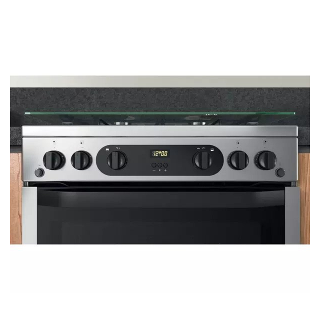 Hotpoint HDM67G0CCX 60cm Double Gas Cooker - Stainless Steel