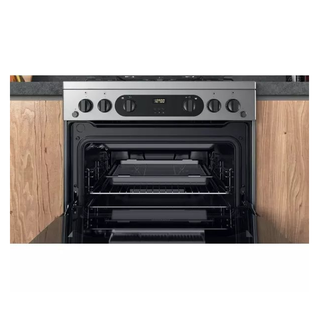 Hotpoint HDM67G0CCX 60cm Double Gas Cooker - Stainless Steel