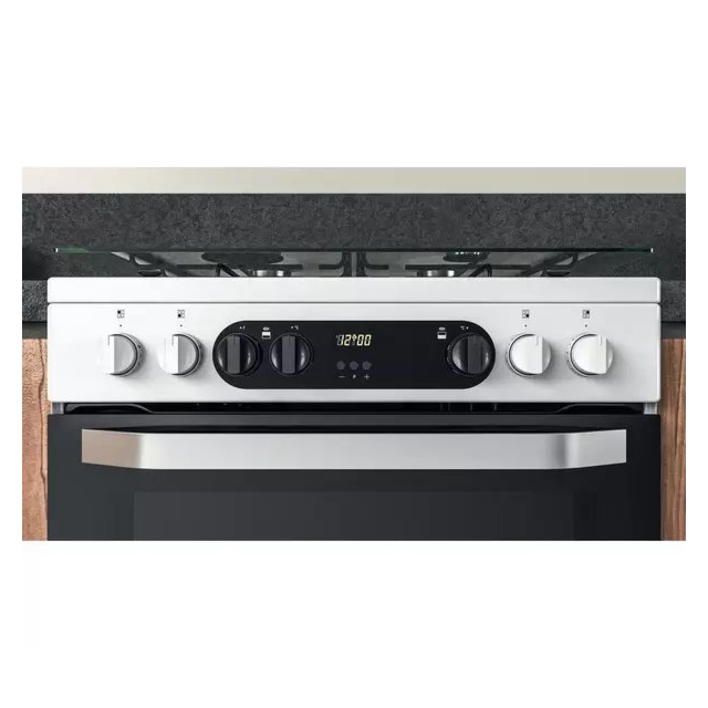 Hotpoint HDM67G9C2CW 60 cm Dual Fuel Cooker - White