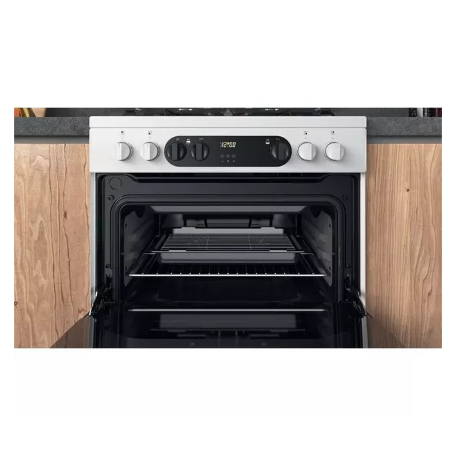Hotpoint HDM67G9C2CW 60 cm Dual Fuel Cooker - White