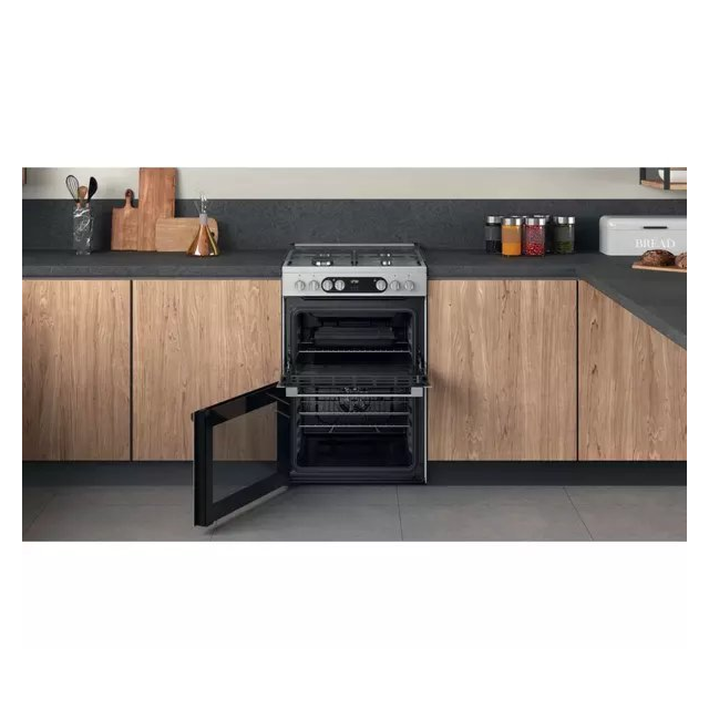 Hotpoint HDM67G9C2CX 60 cm Dual Fuel Cooker - Inox
