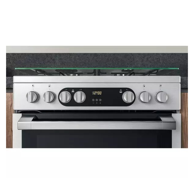 Hotpoint HDM67G9C2CX 60 cm Dual Fuel Cooker - Inox