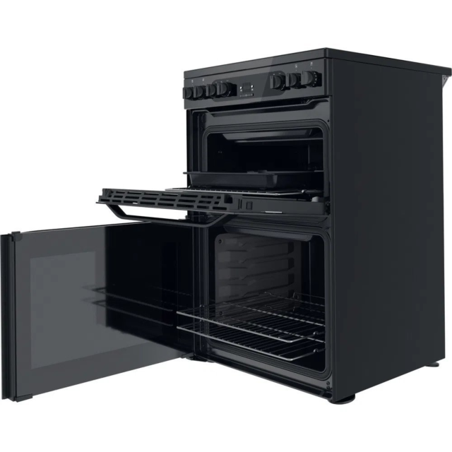 Hotpoint HDM67V92HCB 60cm Ceramic Double Electric Cooker