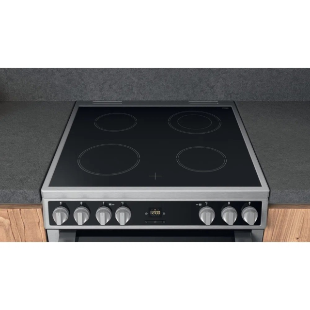 Hotpoint HDT67V9H2CX 60cm Ceramic Double Electric Cooker