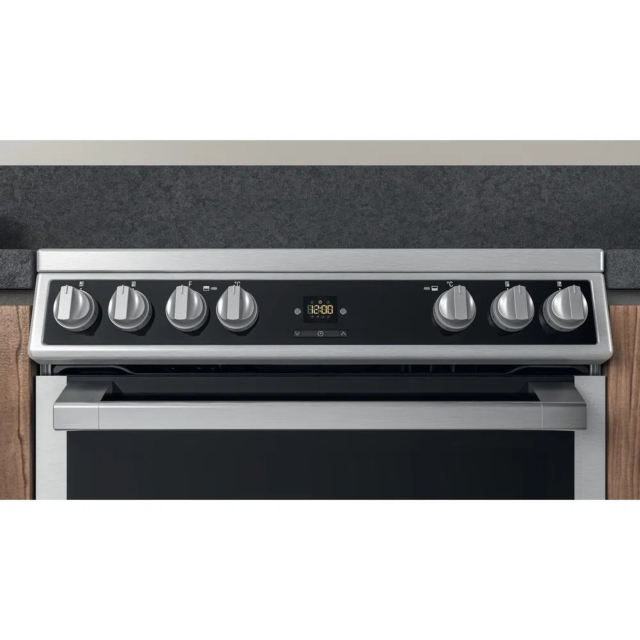 Hotpoint HDT67V9H2CX 60cm Ceramic Double Electric Cooker