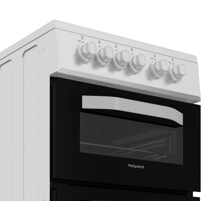 Hotpoint HTE5VCW 50cm Double Oven Electric Cooker White